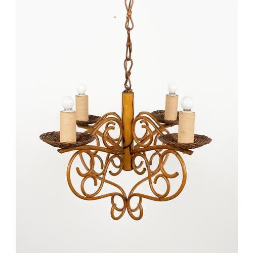 Mid-Century Pendant in Bamboo, Rattan and Wicker, Italy, 1960s For Sale - Image 15 of 17