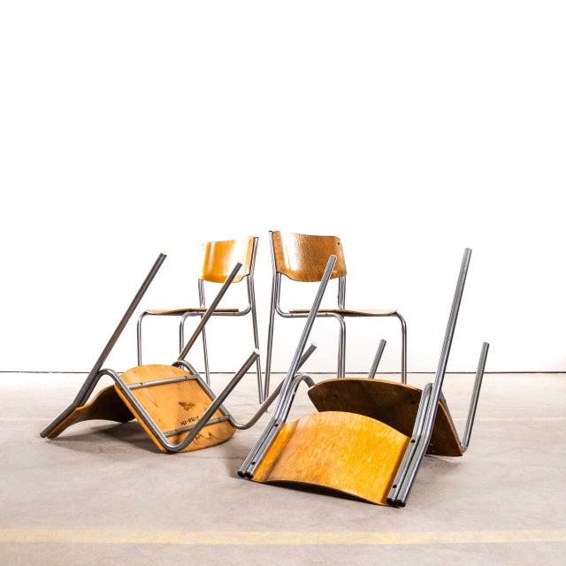 1970s Chrome Frame Stacking Chair, 1970s For Sale - Image 5 of 11