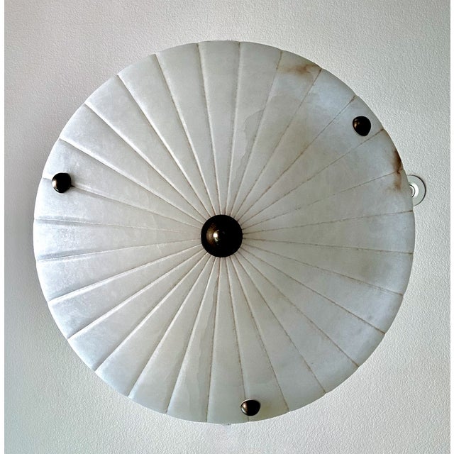 1970s Directoire Style French Alabaster Pendant Chandelier For Sale - Image 9 of 18