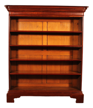 Large Open Oak Bookcase, 19th Century