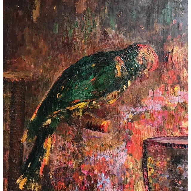 Green Bucket, Large Oil on Wood For Sale - Image 5 of 8