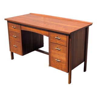 Mid Century Modern Walnut Writing Desk by Lane, C1960s For Sale