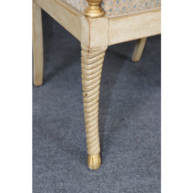 Pair Hollywood Regency Style Painted and Gilt Armchairs by William Switzer For Sale - Image 10 of 16