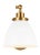 2020s Chapman & Myers by Visual Comfort Studio Wellfleet Single Arm Dome Task Sconce, Matte White & Burnished Brass For Sale - Image 5 of 5
