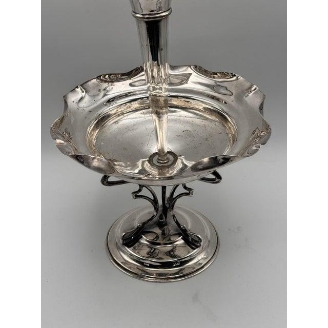 English Antique Silverplate Epergne 2 Tier English Epns Converts Tazza Centerpiece For Sale - Image 3 of 10