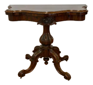 19th Century Hand Carved Rosewood Console / Games Table C.1880