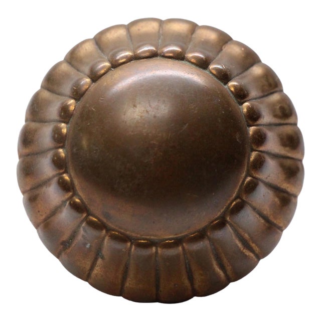 Single Antique Radial Bronze Passage Door Knob For Sale