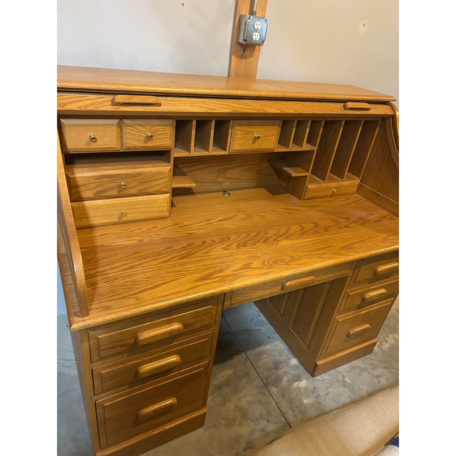 2000 - 2009 Artisan Amish-Crafted Solid Wood Desk & Chair Set (Ohio, C. 2000) For Sale - Image 5 of 18