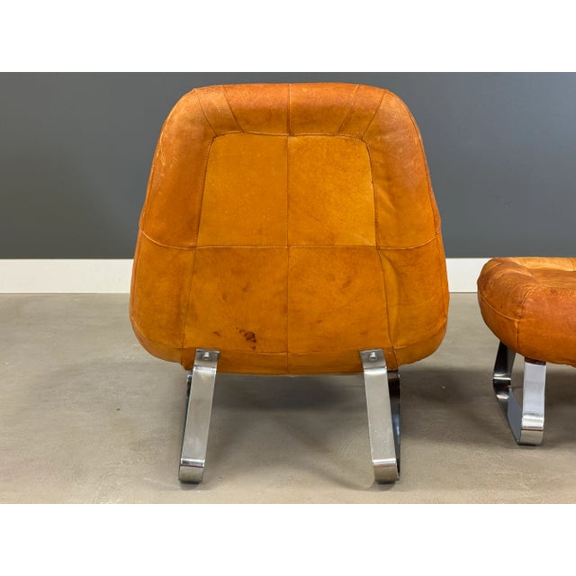 Percival Lafer Percival Lafer Leather Earth Lounge Chair and Ottoman For Sale - Image 4 of 10