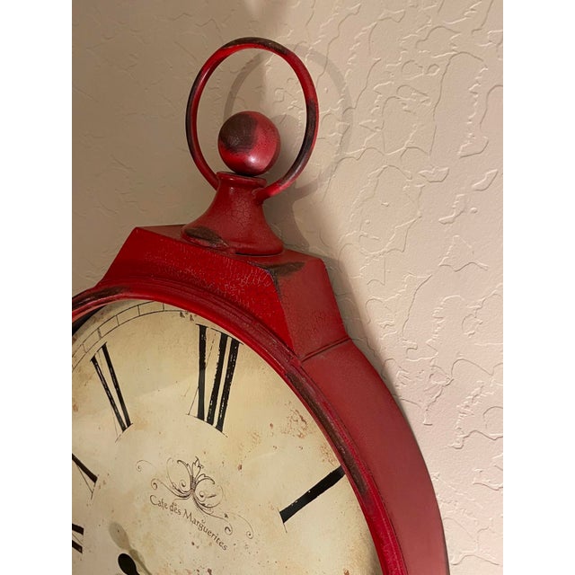 Large Vintage Metal Pocket Watch Frame French Cafe Wall Clock Cafe Des
