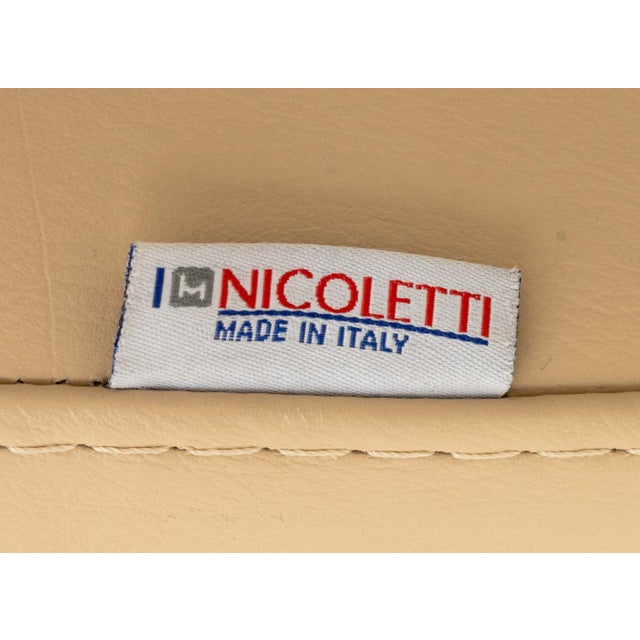 Nicoletti Beige Leather Upholstered Two-Seat Sofa For Sale - Image 10 of 10