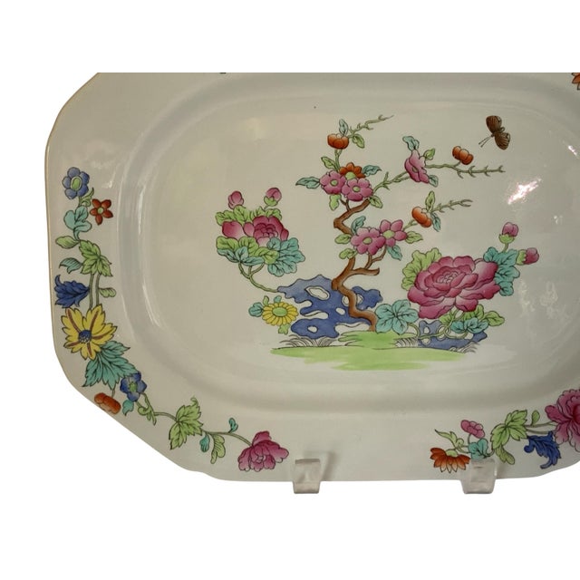 1910s Antique Copeland Spode "Willis" Indian Tree 12.5" Hand Enameled Serving Platter New Stone England Nov 1918 For Sale - Image 5 of 9