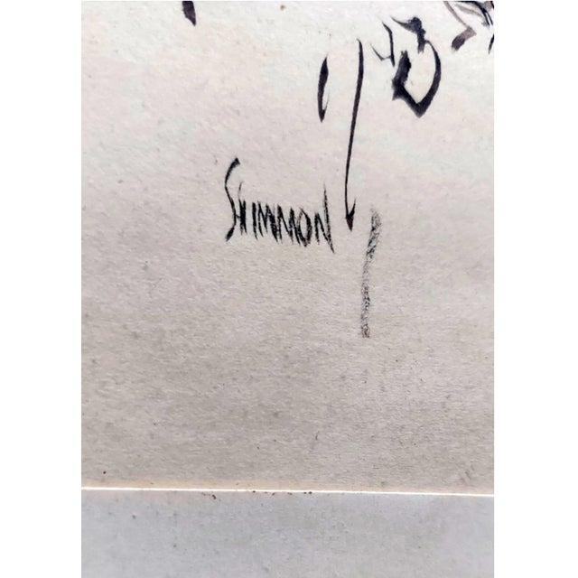 Mid-Century Modern Vivian D. Shimmon, Linnet “Lady in Waiting”, Ink on Paper, C. 1950's For Sale - Image 3 of 5