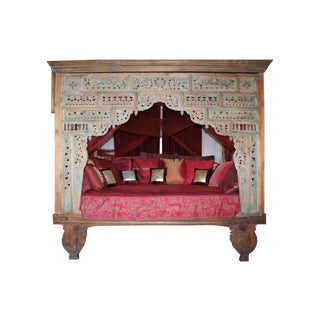 Antique Balinese Four Poster Daybed with Canopy For Sale