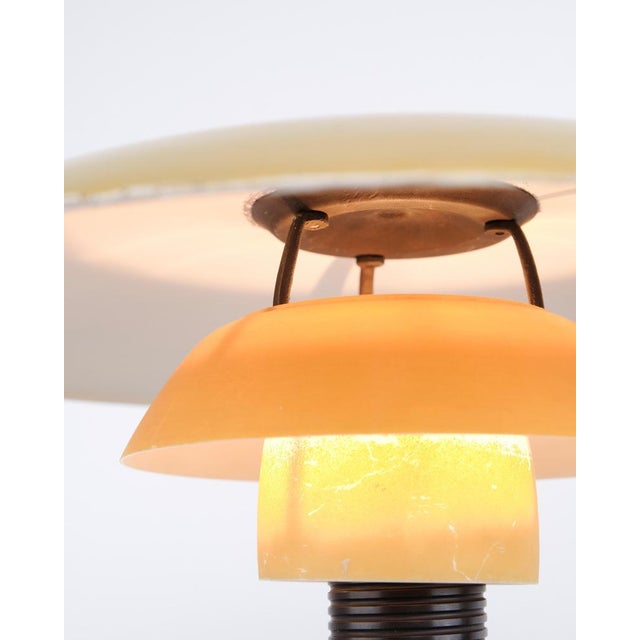 Yellow Table Lamp with Yellow Metal Top Shade by Poul Henningsen for Louis Poulsen, 1930s For Sale - Image 8 of 10
