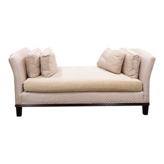 Barbara Barry Collection Upholstered Daybed With Reeded Base For Sale