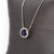 Ceylon Sapphire Pendant With Natural Diamond Halo in 14k White Gold | Rd 6mm For Sale - Image 4 of 7