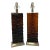 Amber-Brown Textured Wavy Glass Table Lamps in the Mid-Century Modern Taste - A Pair For Sale