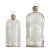 Clear Etched Glass Victorian Apothecary Decanters With Silver Topped Corks For Sale