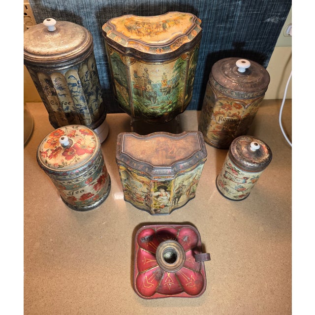 Collection of Antiques Tole Containers For Sale - Image 11 of 16