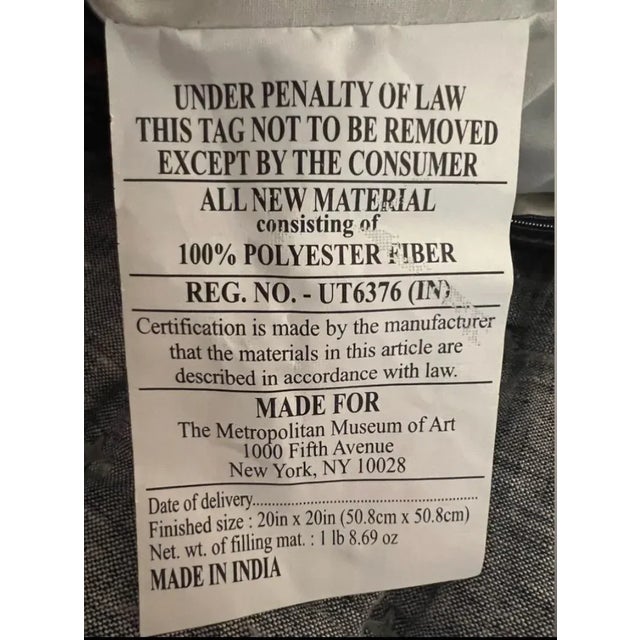 2020s Silk Kashmir Floral Textile Pillows by the Met Museum- a Pair For Sale - Image 5 of 6