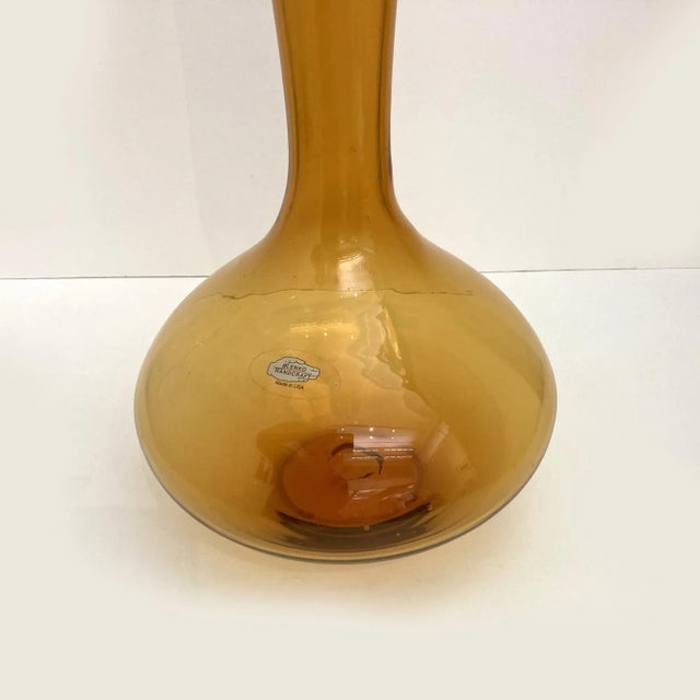 Gold Vintage Blenko Honey Genie Decanter, Mid-Century For Sale - Image 8 of 10