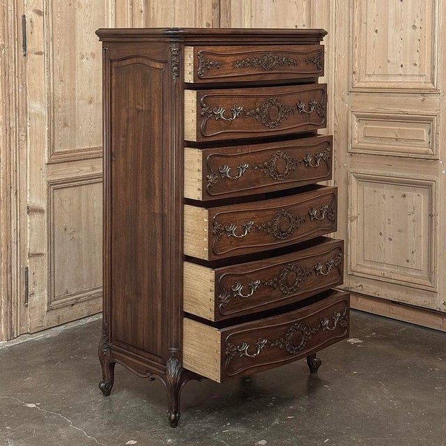 Louis XV Style French Solid Walnut Chiffoniere For Sale - Image 12 of 18