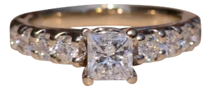The Driftwood: Natural Princess Cut Diamond Engagement and Wedding Set