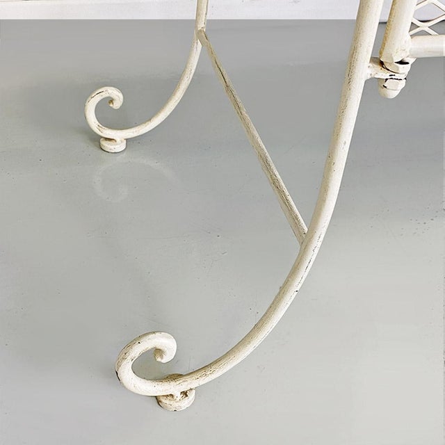 Mid-Century Modern Italian Classic White Iron Outdoor Bench, 1960s For Sale - Image 13 of 14