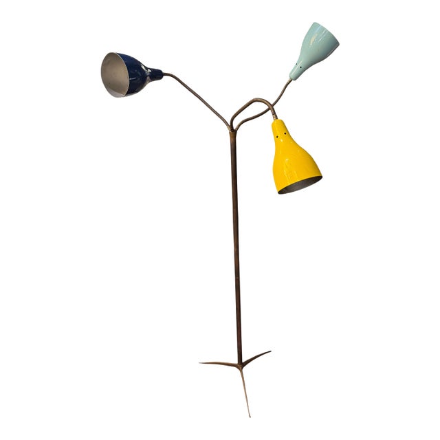 Attributed to Giuseppe Ostuni, Three-Light Floor Lamp, Italy, 1950s For Sale