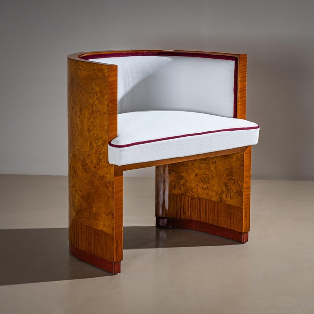 Art Deco Armchairs with Pouf, probably Italy For Sale - Image 11 of 15