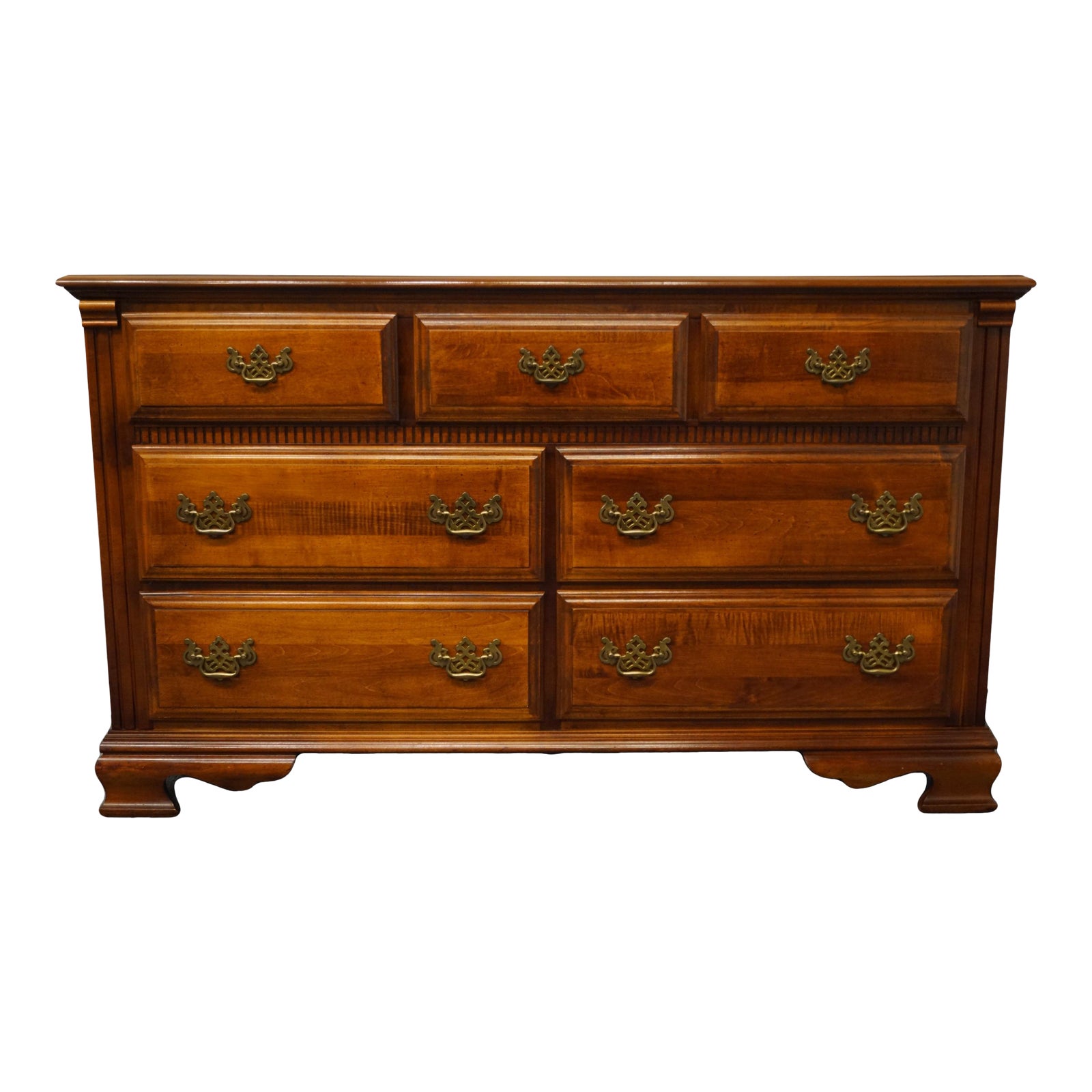Stanley Furniture Cherry Traditional Style Double Dresser Chairish