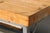 1950s Industrial Butcher Block Workstation Table With Steel Frame, Drawer & Removable Galvanized Trays For Sale In Los Angeles - Image 6 of 18