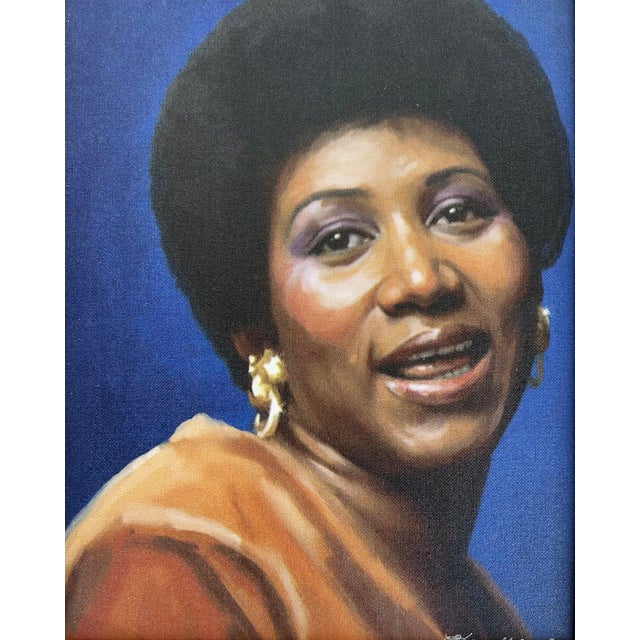 Aretha Franklin Painting on Board by Artist Eban Morales For Sale - Image 4 of 6
