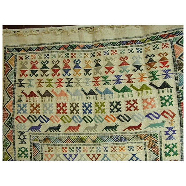 Textile Mid 20th Century Beautiful Hand-Woven Wool Peruvian Wall Hanging For Sale - Image 7 of 16