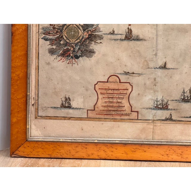 Three Framed 18th C. Nautical Maps of France, Harrewijn, Fricx For Sale - Image 14 of 17