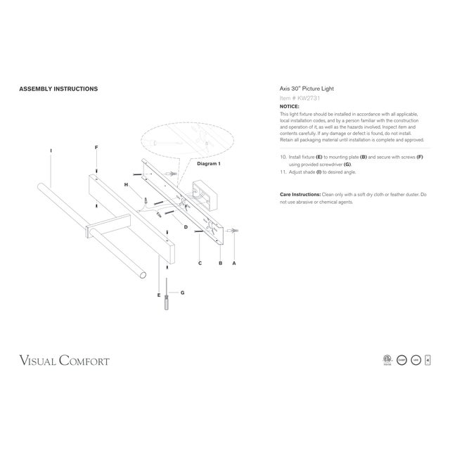Visual Comfort Kelly Wearstler for Visual Comfort Signature Axis 30" Picture Light in Bronze For Sale - Image 4 of 4