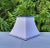 Not Yet Made - Made To Order Contemporary Small White Linen Lampshade Clip on Blue Trim Square Bell For Sale - Image 5 of 13