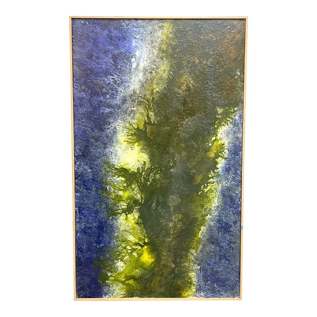 Blue & Green Modern Abstract Painting For Sale