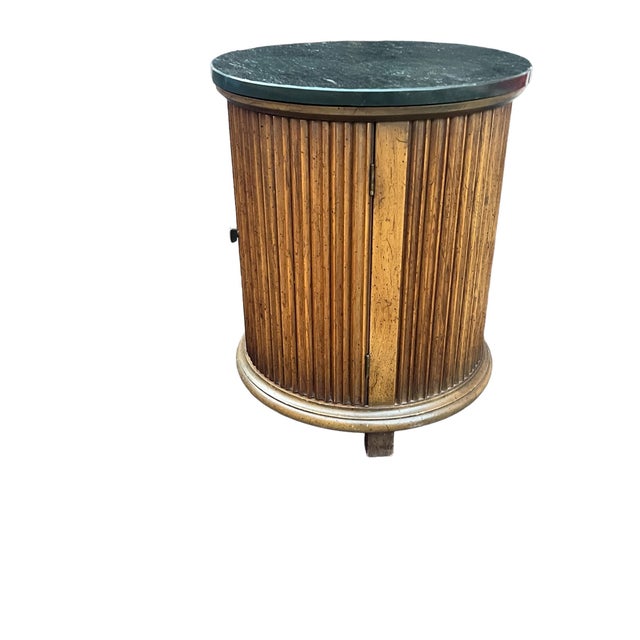 Late 20th Century Round Column Faux Slate Top Cabinet For Sale - Image 16 of 16