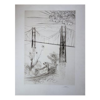 Salvador Dali, Golden Gate Bridge, Original Engraving For Sale