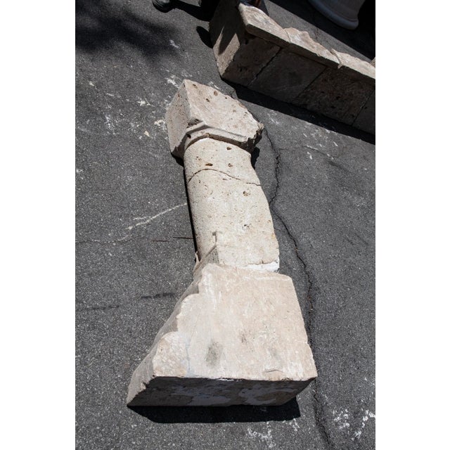 Gray 18th Century, Reclaimed Antique Carved LimeStone Fireplace Imported From Belgium For Sale - Image 8 of 13