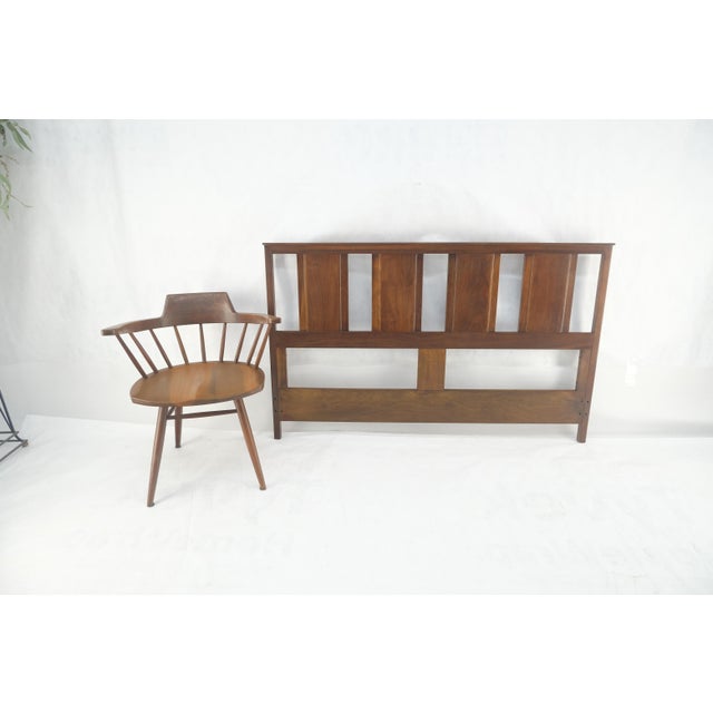 Walnut c1970s Baughman Style Queen Size Headboard Bed Mid Century Modern MINT For Sale - Image 9 of 15