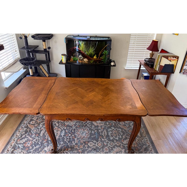 1946 Signed Marcel Bibaut French Oak Table - Authentic Modern Farmhouse - French Provincial Louis XV For Sale - Image 10 of 12