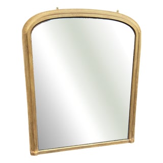 Large Antique English Arched Top Gilt Overmantle Mirror, 19th Century For Sale