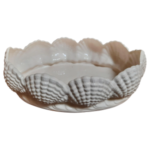 White Ceramic Shell Compote Bowl
