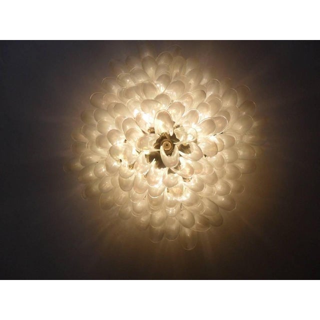 White Murano Glass Petal Chandelier, 1990s For Sale - Image 8 of 11