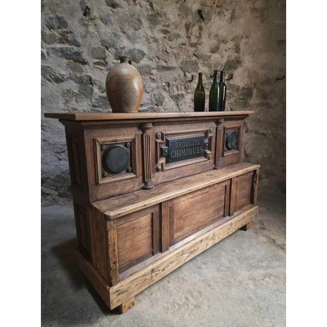 Antique Oak Pharmacy Counter, 1890s For Sale - Image 9 of 18