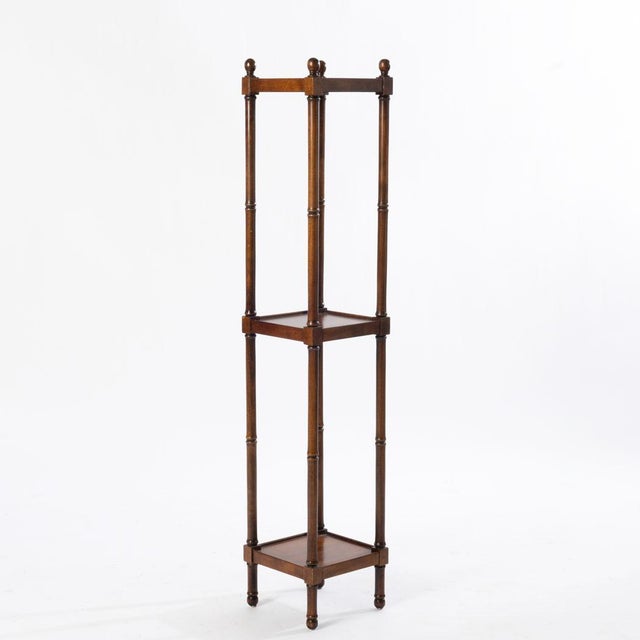 Wood Vintage Brandt Cherry Faux Bamboo 3 Tier Etargere For Sale - Image 7 of 12