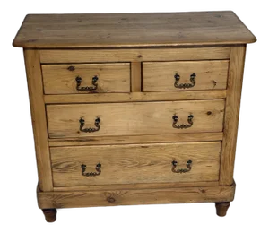 Antique Pine Two Over Two Drawers - Chest of Drawers From England
